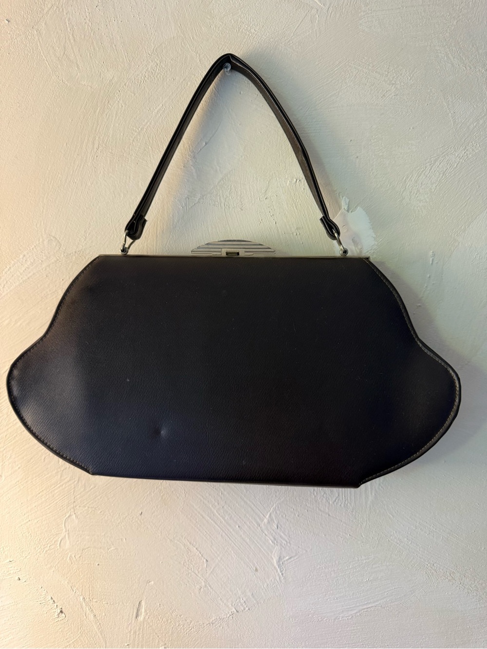 Vintage Dark Brown Women's Top-Handle Bag - Classic Evening Purse